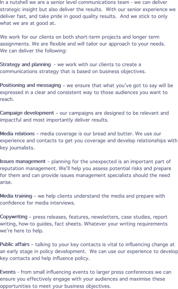 In a nutshell we are